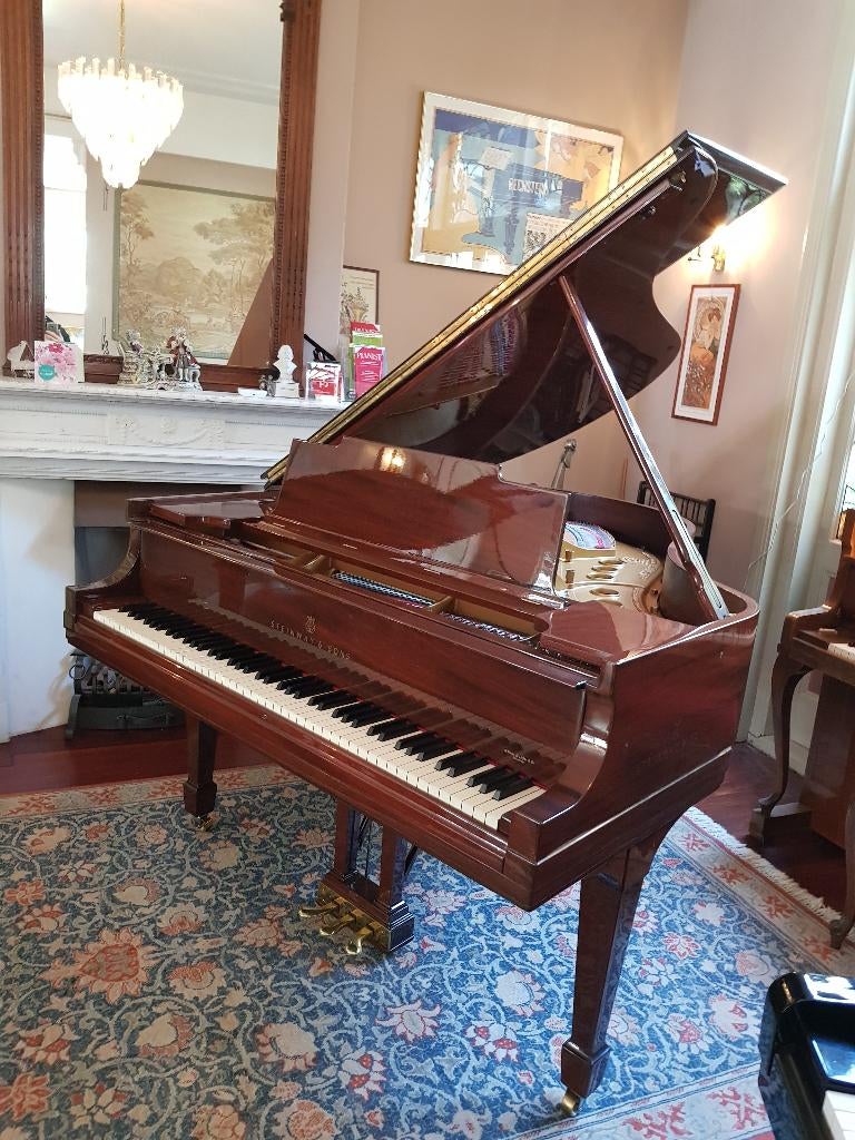 Steinway M 170 Mahonie, Muziek en Instrumenten, Ophalen, Gebruikt, Bruin, Hoogglans
