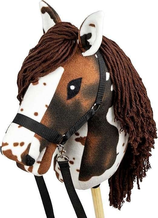 Skippi Hobby Horse met Halster – Wit/Bruin Gevlekt - size A3, Ophalen of Verzenden, Nieuw