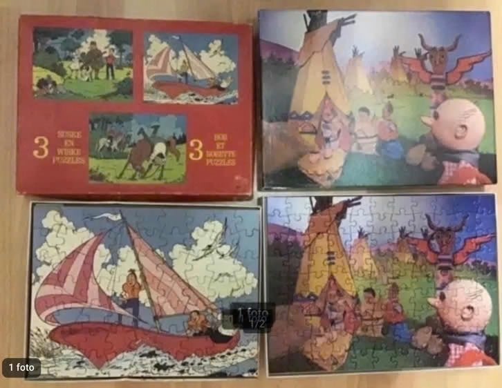 4 Suske en Wiske puzzels, Ophalen of Verzenden, Suske en Wiske, Gebruikt, Boek of Spel
