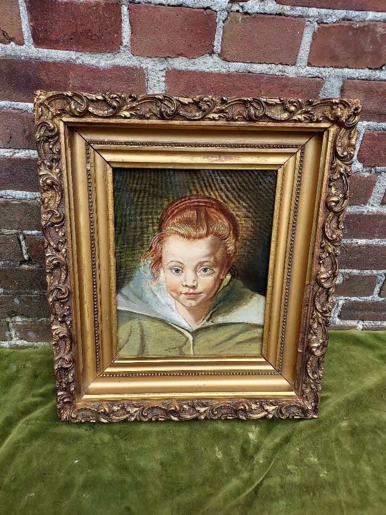 Schilderij, kinderportret Clara Serena Rubens., Bijzondere lijst, Doek, Portret of Personen, Ophalen of Verzenden