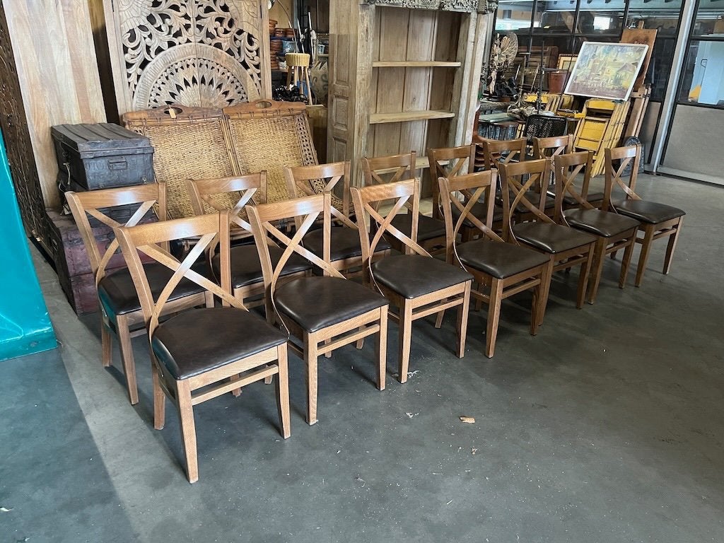 14 Cross Back Stoelen zien er prima uit, Ophalen, Klassiek/Vintage, Bruin, Zo goed als nieuw