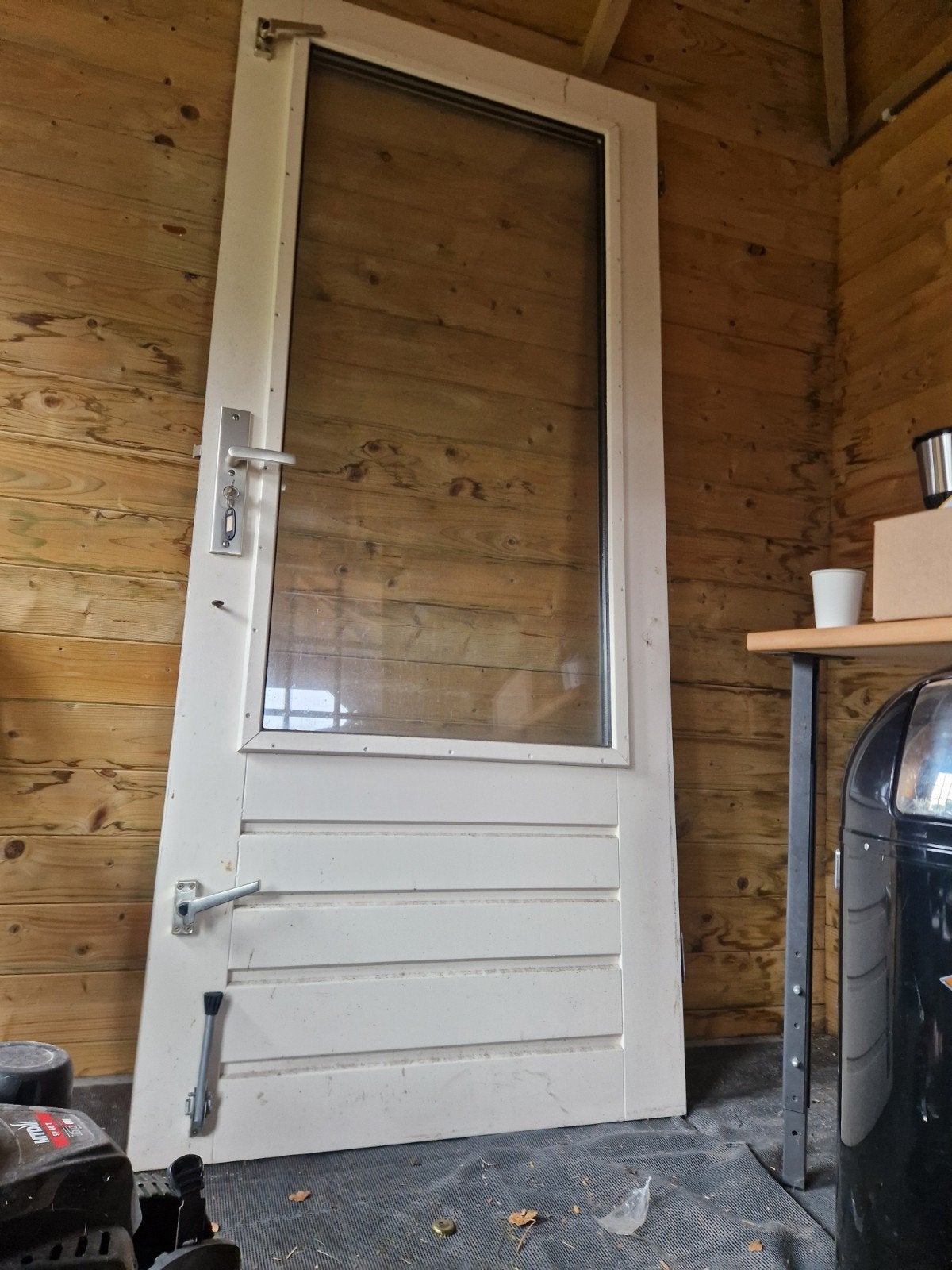 Hele nette  hardhouten deur, Doe-het-zelf en Verbouw, Deuren en Horren, Ophalen of Verzenden, Zo goed als nieuw, Buitendeur, 200 tot 215 cm