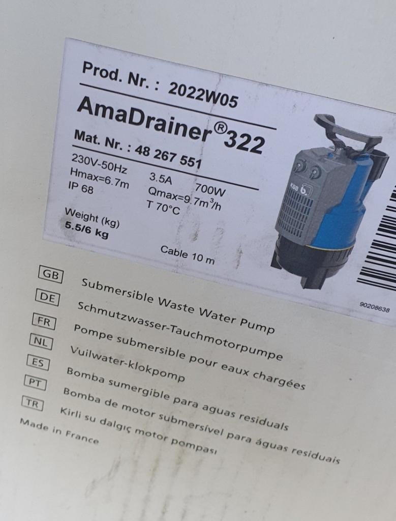 KSB  vuilwater klokpomp, Ophalen of Verzenden, Nieuw