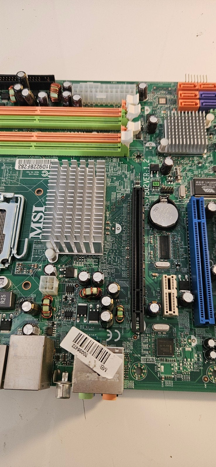 MSI 7502 VER. 1.2 Moederbord LGA 775, Computers en Software, Ophalen of Verzenden, Gebruikt, DDR2, LGA775