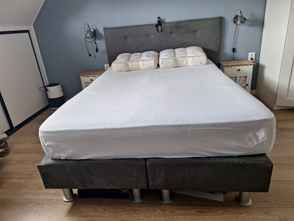 Bedframe met hoofbord, zonder matras, Ophalen, Gebruikt, Tweepersoons, 140 cm