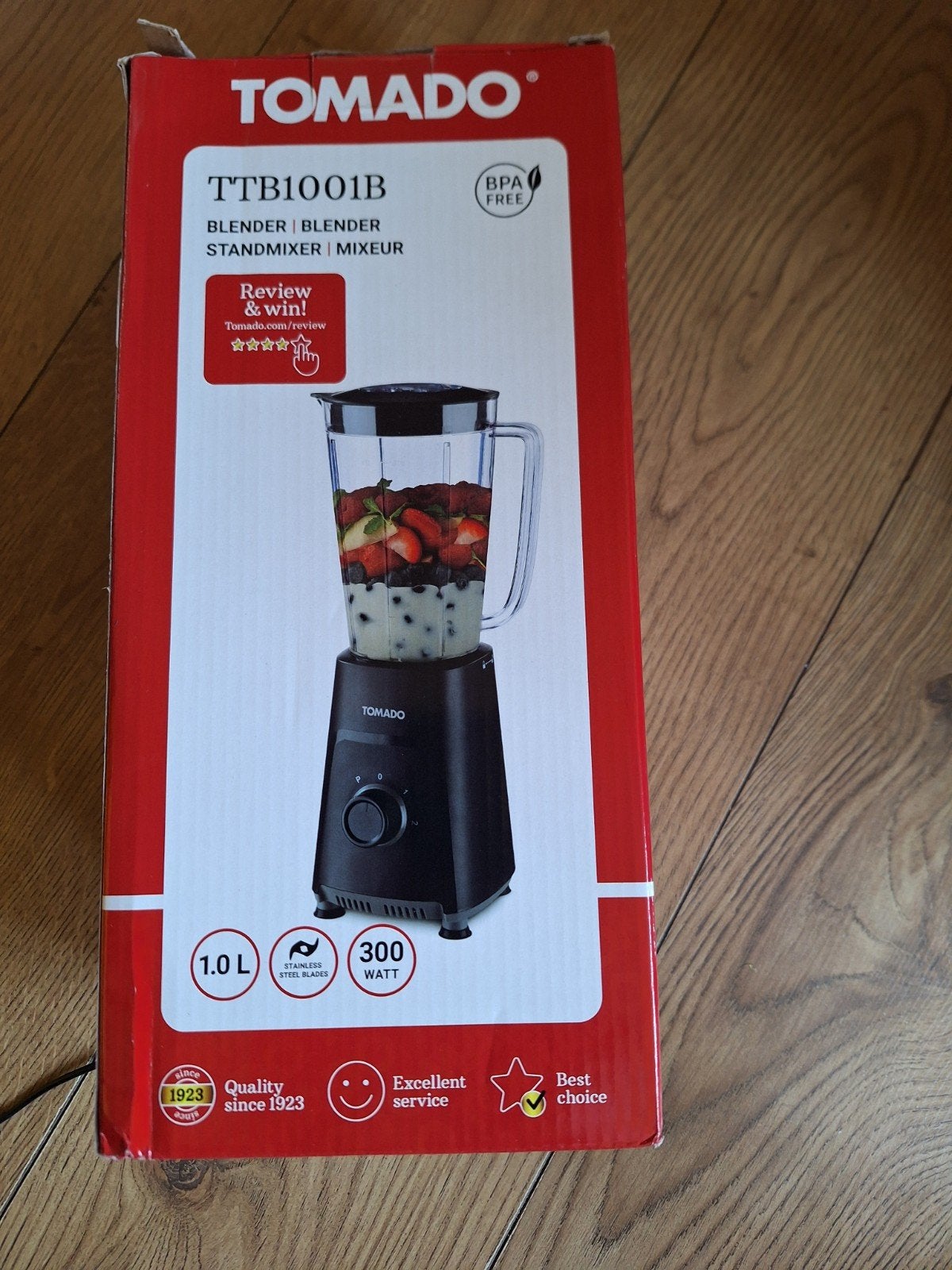 Tomado TTB1001B Blender - 1.0L, 300W, BPA-vrij, Ophalen, Nieuw, Blender