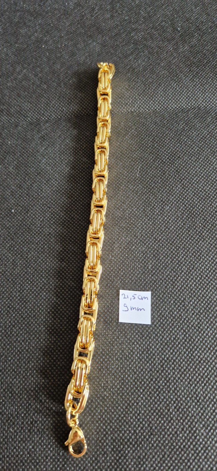 Stoere Koningsarmband 21,5 cm - 5 mm, Ophalen of Verzenden, Nieuw, Goud, Staal