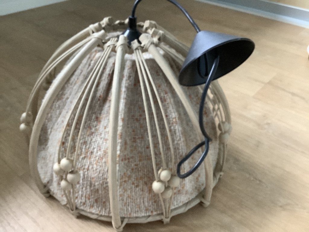 Retro hanglamp., Ophalen of Verzenden, Gebruikt, Hout