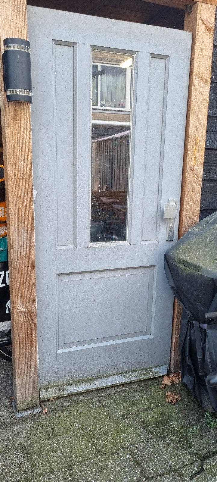 Zware Buitendeur met Dubbel Glas en 3-Puntssluiting, Ophalen, Gebruikt, 80 tot 100 cm, Buitendeur