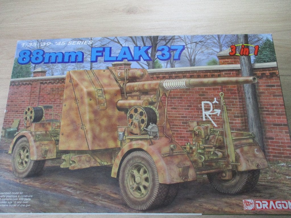 Dragon 88MM flak 37, Overige merken, Tank, 1:32 tot 1:50, Ophalen of Verzenden