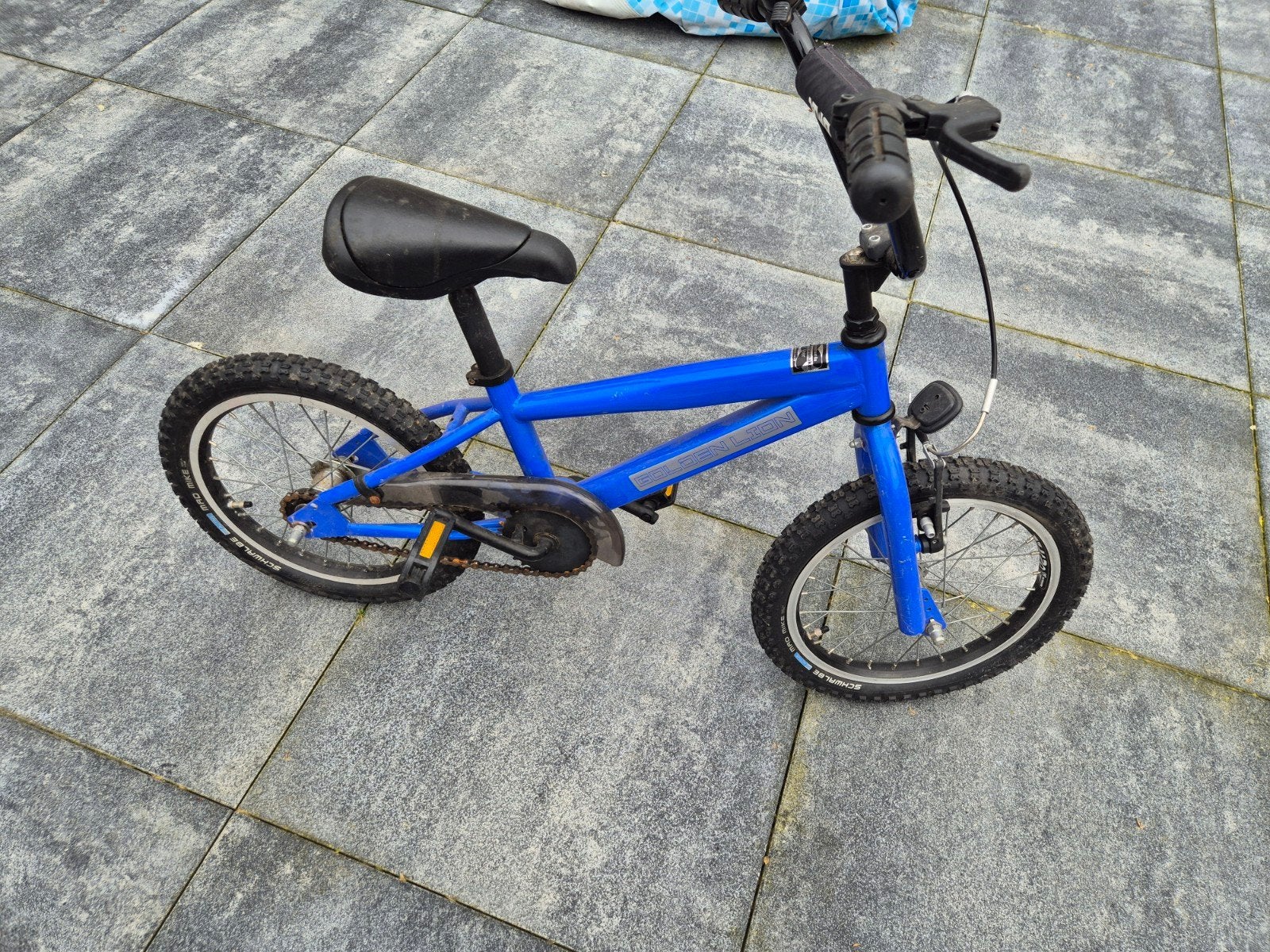 Blauwe kinderfiets Golden Lion 16 inch, Ophalen, Terugtraprem, Golden Lion, 16 tot 20 inch