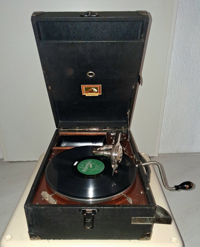 HMV - HIS MASTER'S VOICE- Model 101 draagbare grammofoon, Ophalen of Verzenden