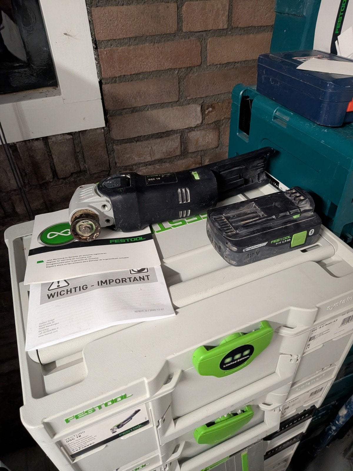 Festool Vecturo OSC 18 Multitool met Accu - Z.G.A.N., Ophalen, Zo goed als nieuw