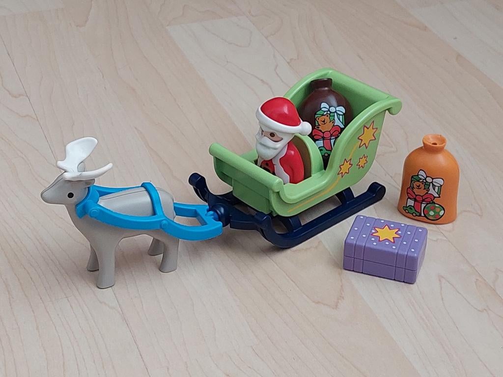 Playmobil 123, Kerstman met arreslee en rendier, Ophalen of Verzenden, Gebruikt