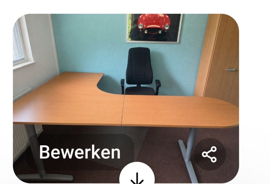 Te koop groot bureau kast en stoel, Huis en Inrichting, Bureaus, Ophalen