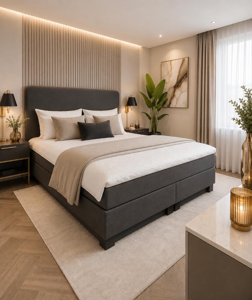boxspring140x200 showroom model nu voor € 550,00, Huis en Inrichting, Slaapkamer | Boxsprings, Ophalen, Zwart, Bukkumweg 2A, 140 cm