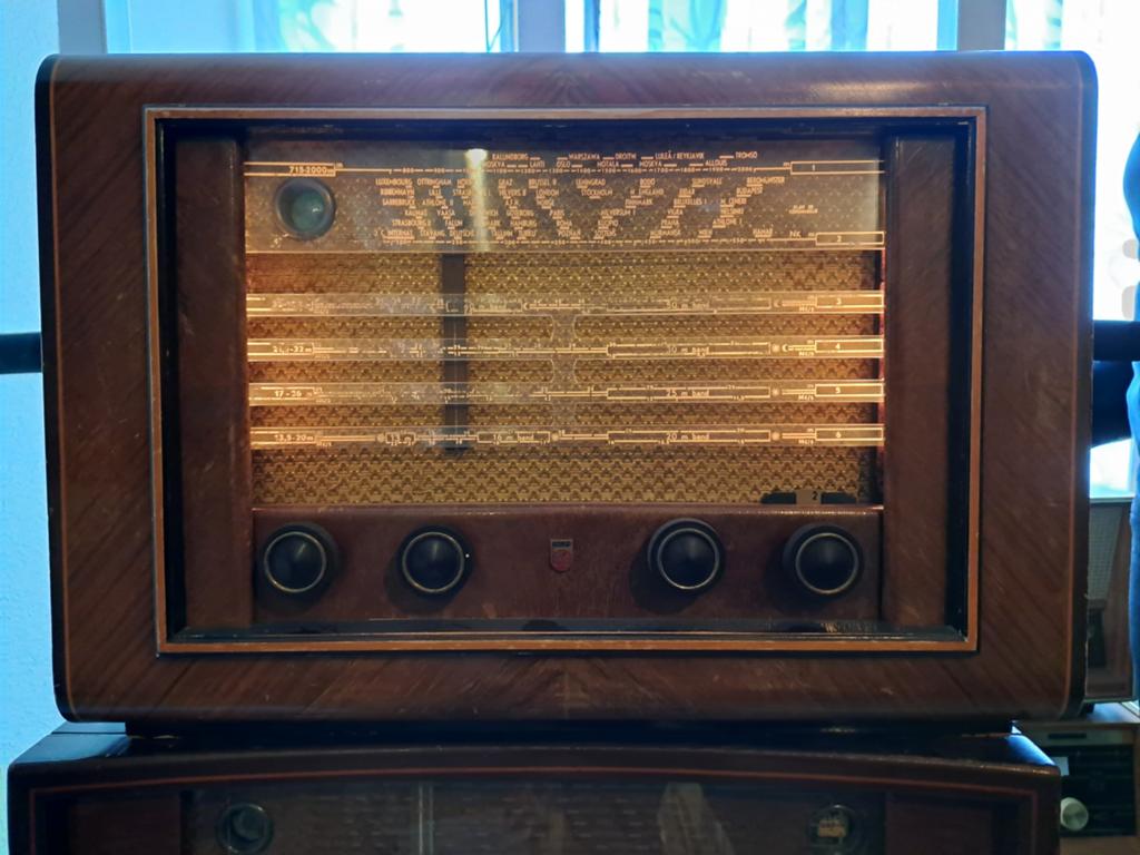 Philips BX594A Antieke Buizenradio - Vintage Radio, Ophalen, Gebruikt, Radio