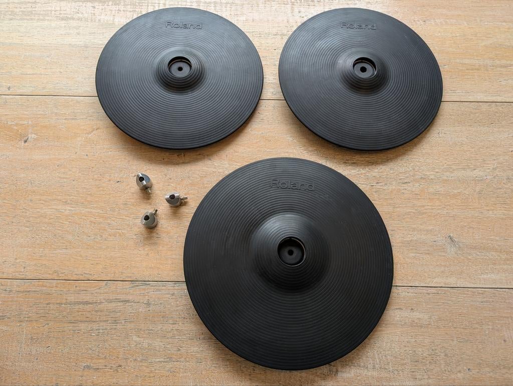 Roland CY-12C crash cymbals en CY-13R ride, Ophalen of Verzenden, Gebruikt, Roland, Elektronisch