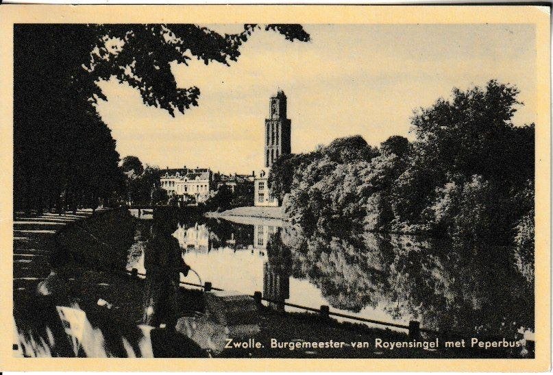ZWOLLE - BURG. van ROYENSINGEL met PEPERBUS, Ophalen of Verzenden, 1940 tot 1960, Gelopen, Overijssel