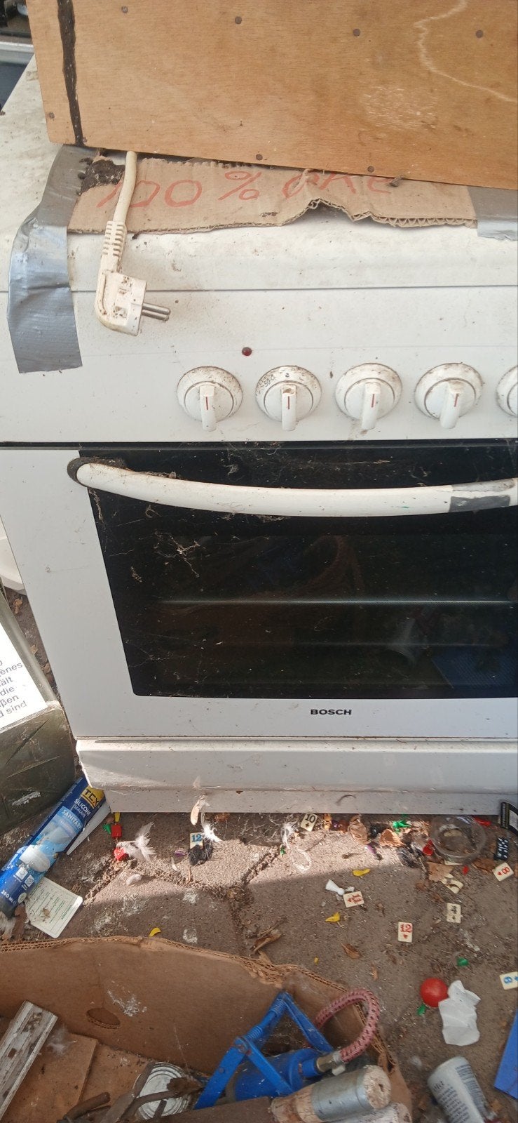 Bosch gasfornuis met 4 pitten en oven, Ophalen, Gebruikt, 4 kookzones, Gas