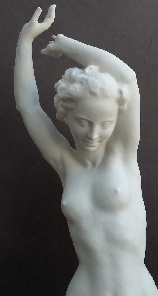Omstreeks 1940-1950 GROOT Biscuit Porselein Beeld NAAKT Dame, Ophalen of Verzenden