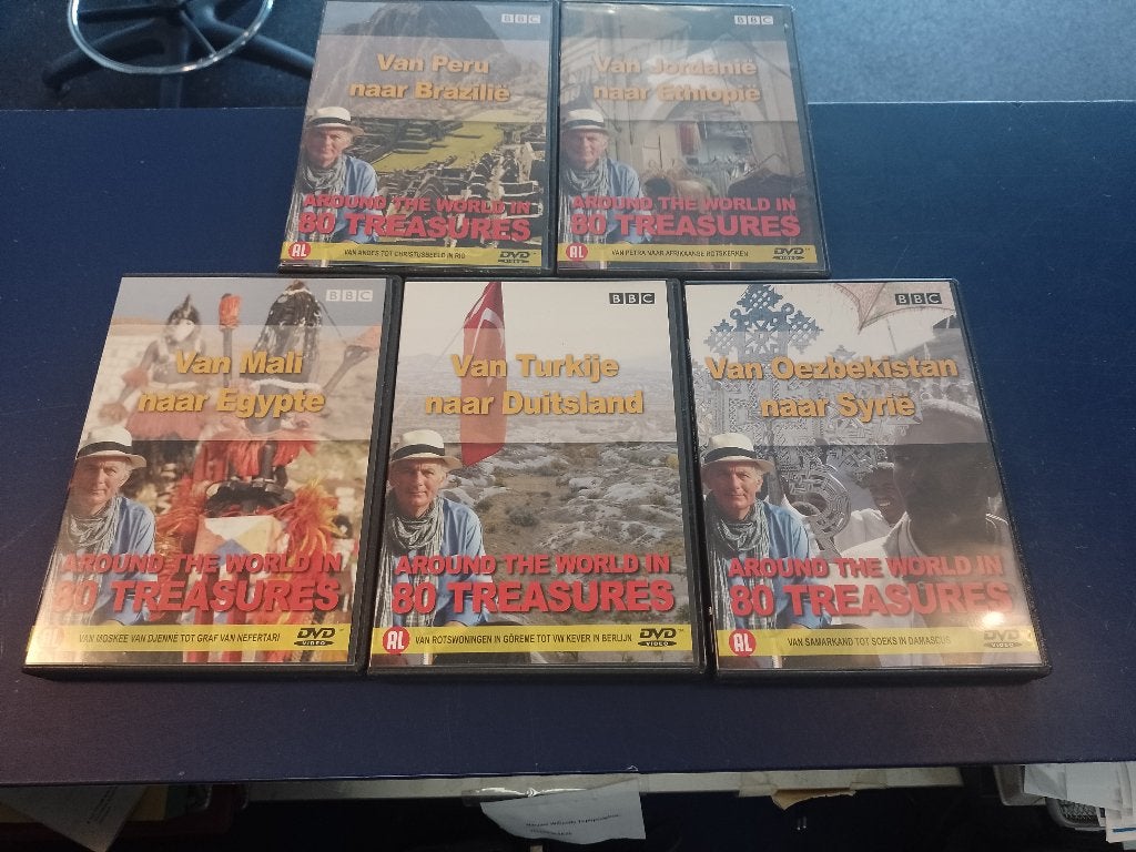 Around the world in 80 Treasures - 5 prachtige dvd's, Alle leeftijden, Ophalen of Verzenden, Gebruikt, Natuur