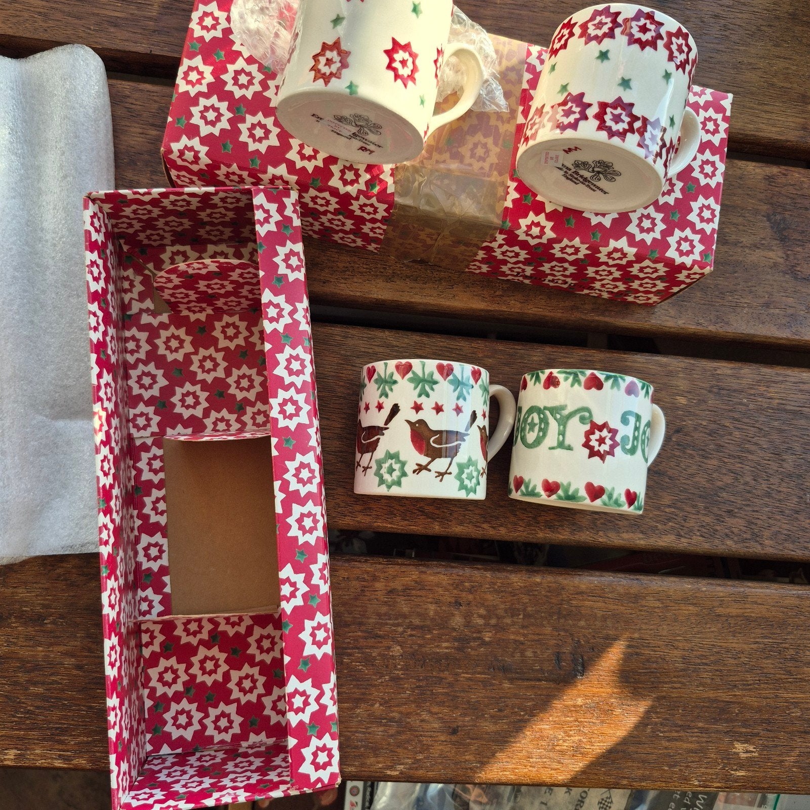Emma Bridgewater box set 4 espressomokjes Kerstmis nieuw, Nieuw, Emma Bridgewater, Overige stijlen, Aardewerk