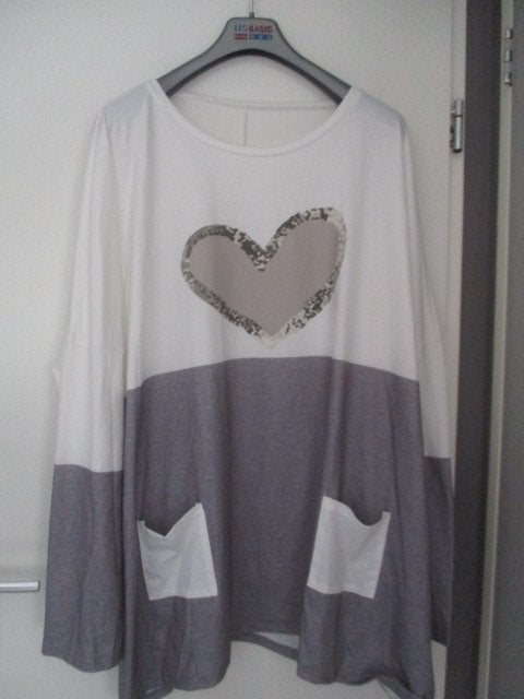 Leuk shirt met lange mouwen 8xl, Kleding | Dames, Grote Maten, Ophalen of Verzenden, Zo goed als nieuw, Grijs, Trui of Vest