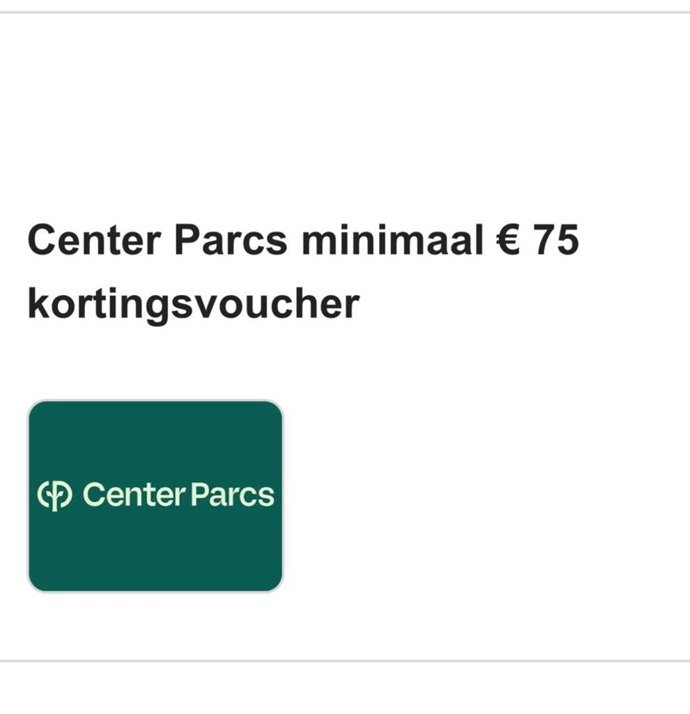 Centerparcs kortingbon €75, Drie personen of meer, Kortingsbon, Bungalowpark