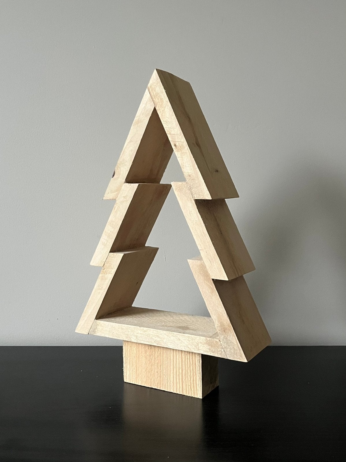 Houten (kerst)boom decoratie (handgemaakt), Verzenden, Nieuw, Hout