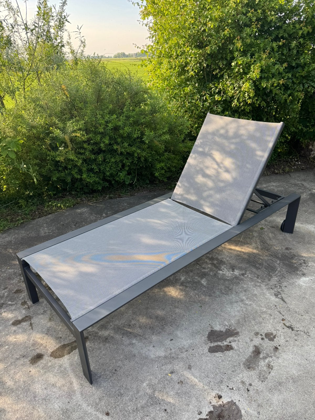 2x Luxe 4 Seasons Outdoor (4SO) ligbedden + kussens, Ophalen, Zo goed als nieuw, Aluminium, Verstelbaar