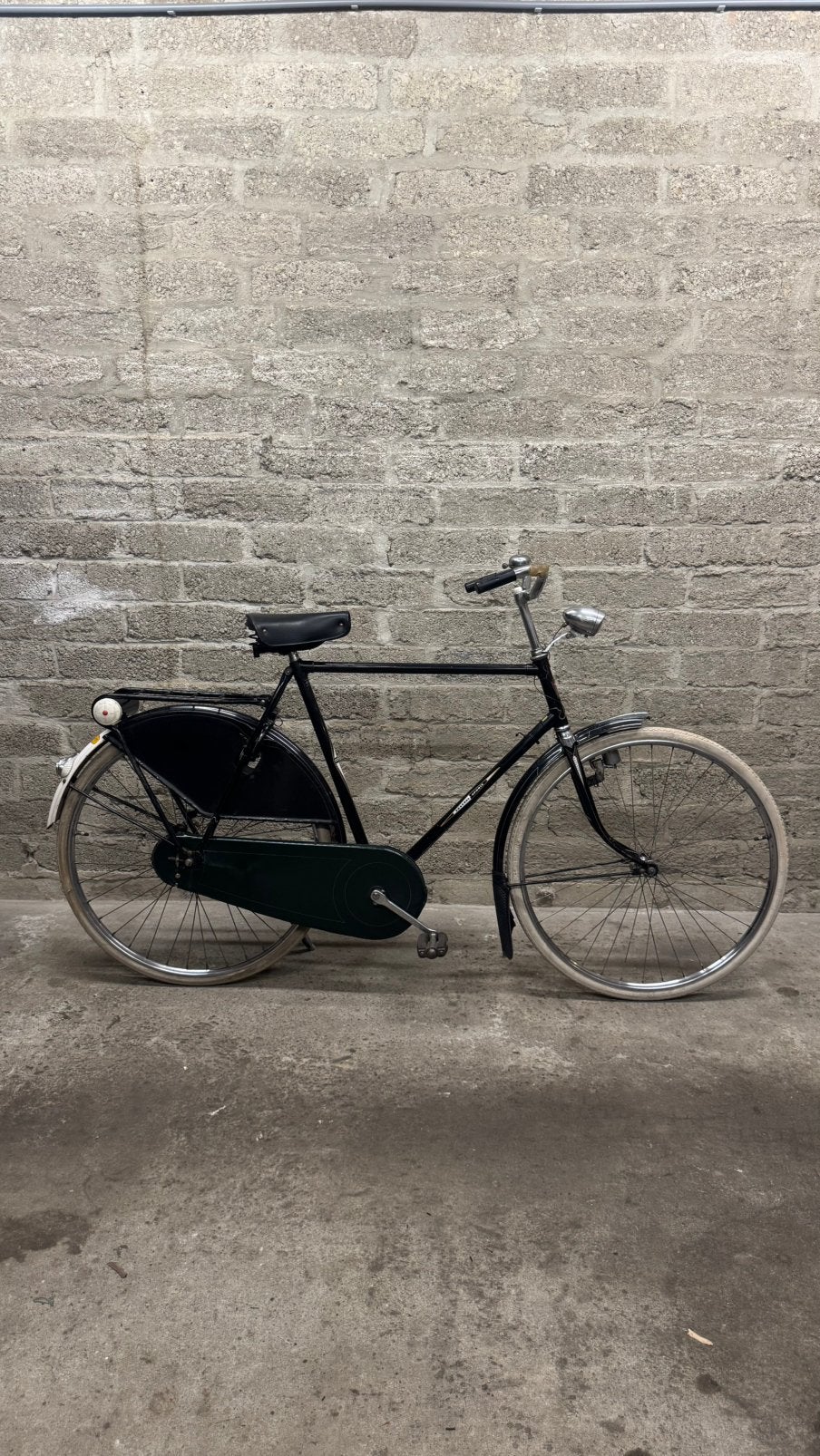 Unieke Gruno/Stokvis herenfiets met trommeltje jaren ‘50, 51 tot 55 cm, Ophalen, Terugtraprem, Jaren '50