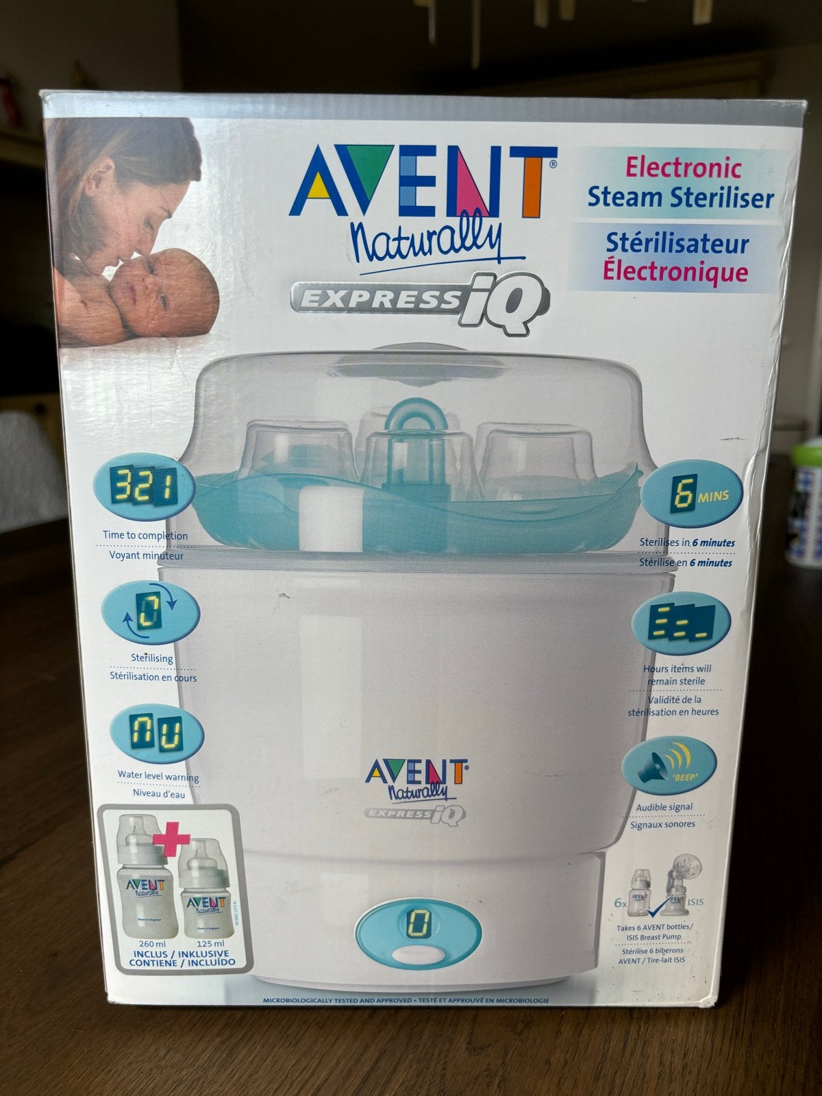 AVENT Naturally Express IQ Elektronische Stoomsterilisator, Ophalen of Verzenden, Zo goed als nieuw
