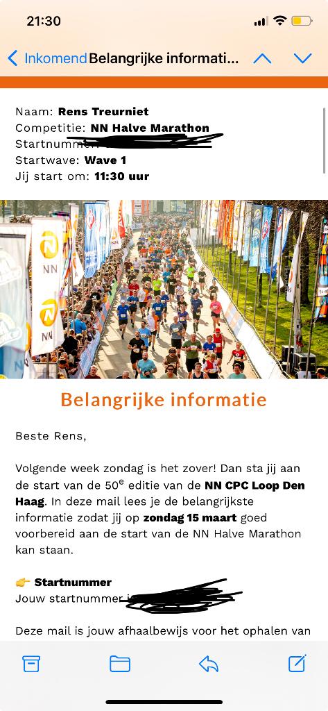 Cpc halve marathon wave 1, Sport en Fitness, Loopsport en Atletiek, Overige merken, Overige typen, Nieuw, Ophalen of Verzenden