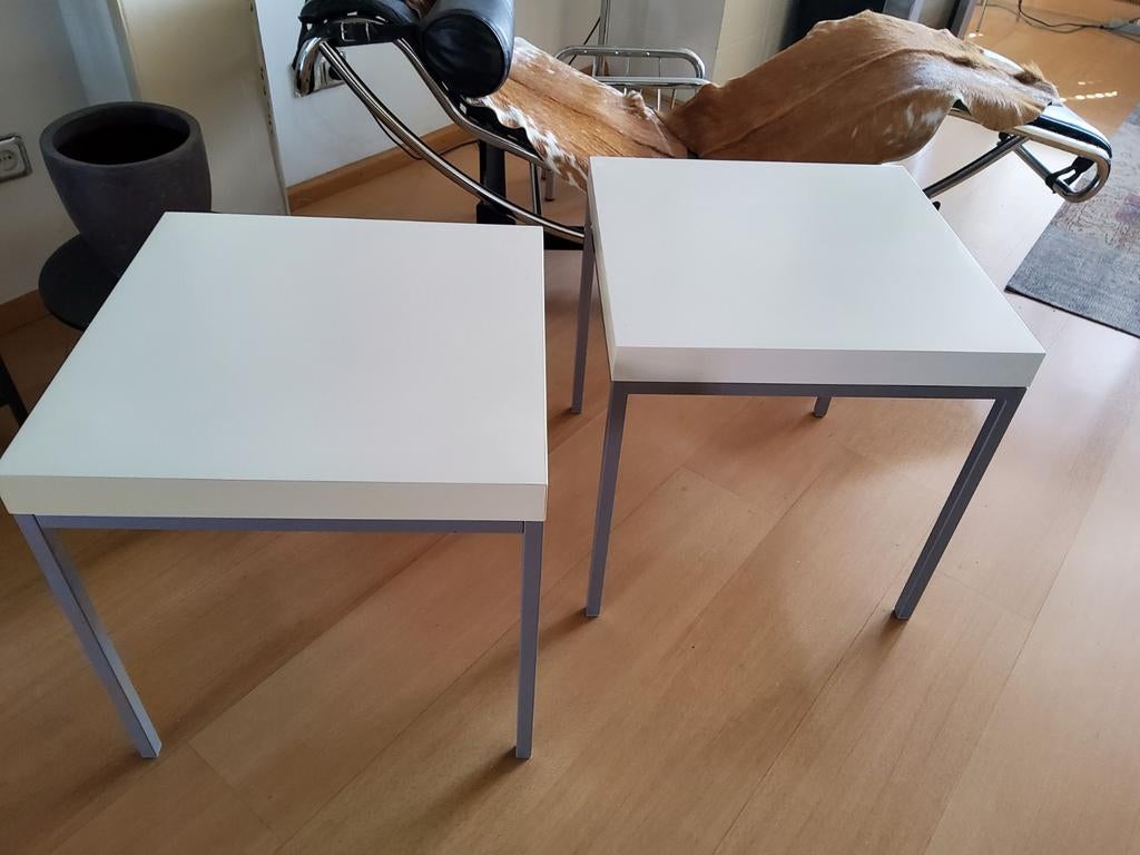 2 vintage bijzettafels van IKEA. Klubbo. 50 / 50 / 50 cm., 45 tot 60 cm, Minder dan 55 cm, Gebruikt, Vierkant