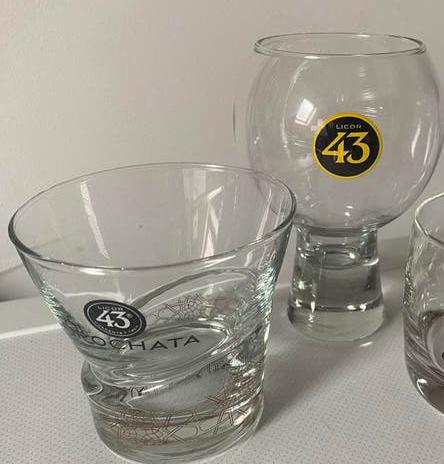 2 Verschillende Licor 43 glazen., Verzamelen, Glas en Borrelglaasjes, Ophalen of Verzenden, Zo goed als nieuw, Borrel- of Shotglas