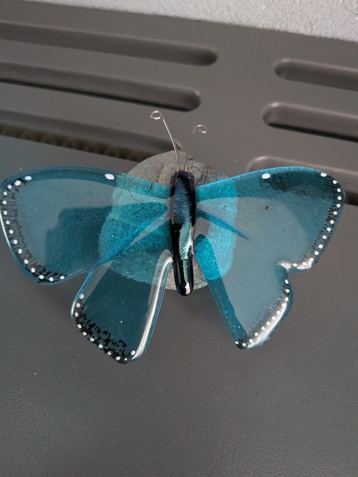 glas kunst vlinder, Ophalen of Verzenden, Beeld, Blauw, Glas