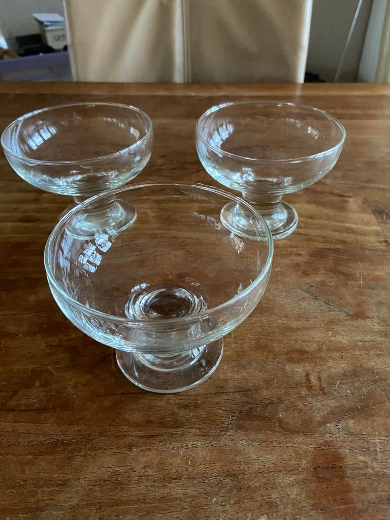 Set van 3 ijscoupes, Ophalen, Overige typen, Overige stijlen, Glas