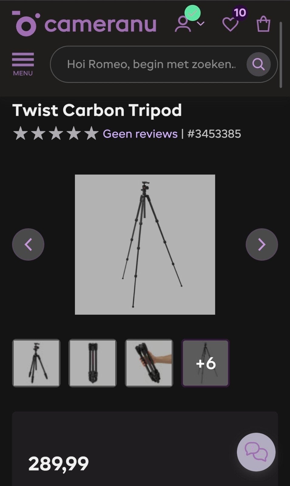 Manfrotto Carbon Tripod - used only twice at home, Ophalen, Nieuw, Driepoot, 150 tot 175 cm
