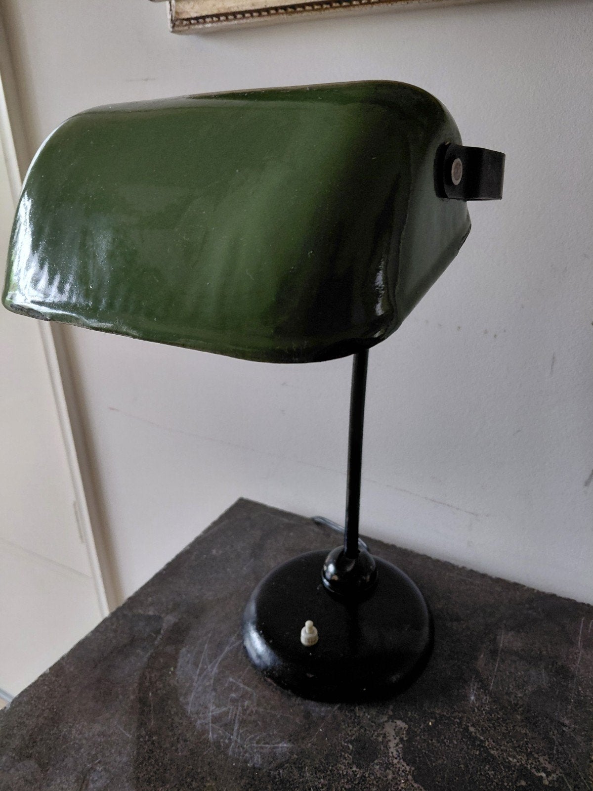 Antieke groene bankierslamp, Ophalen of Verzenden