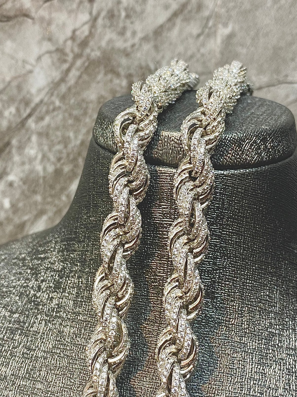 Zilveren Diamond Cut Rope Ketting, Ophalen of Verzenden, Zo goed als nieuw, Zilver