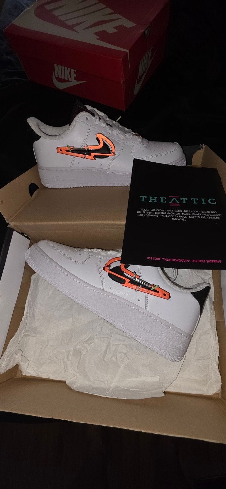 Nike Air Force 1 '07 PRM - Wit/Zwart/Oranje, Kleding | Heren, Schoenen, Wit, Nike, Nieuw, Ophalen of Verzenden