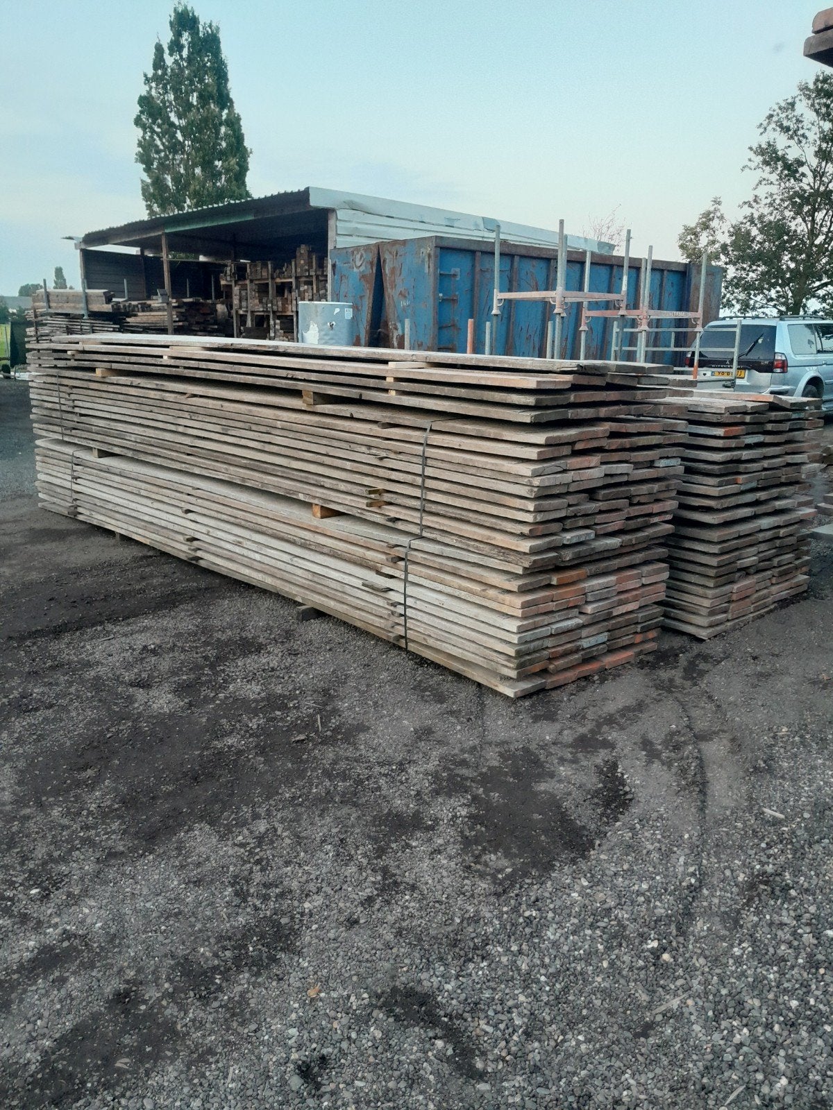Grote partij gebruikte steigerplanken, Doe-het-zelf en Verbouw, Ophalen of Verzenden, Plank, Steigerhout, 50 mm of meer