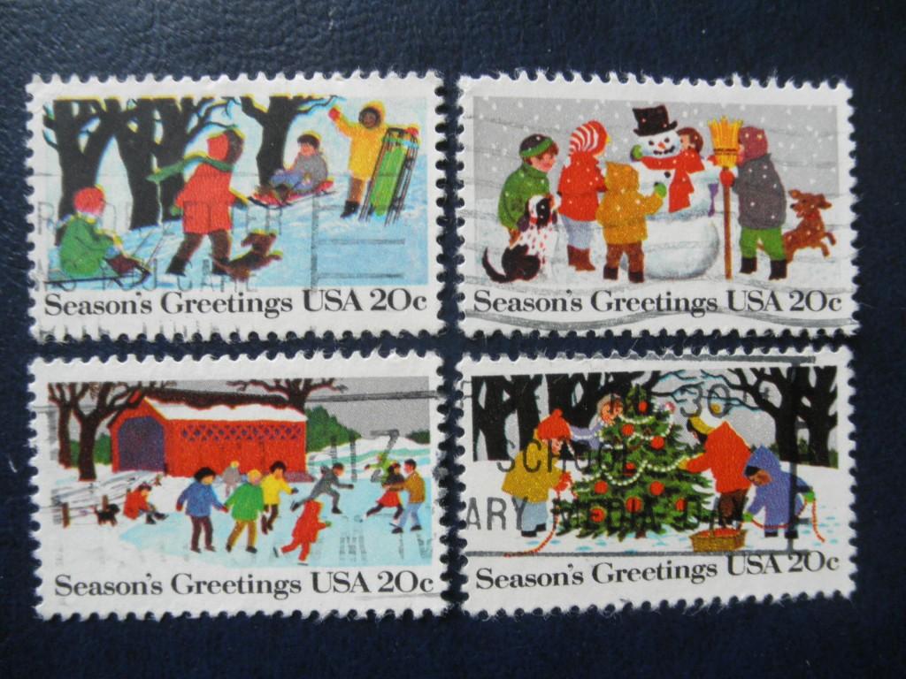 Postzegels USA 1982 kerst - cw. € 2,00., Ophalen of Verzenden, Gestempeld, Noord-Amerika
