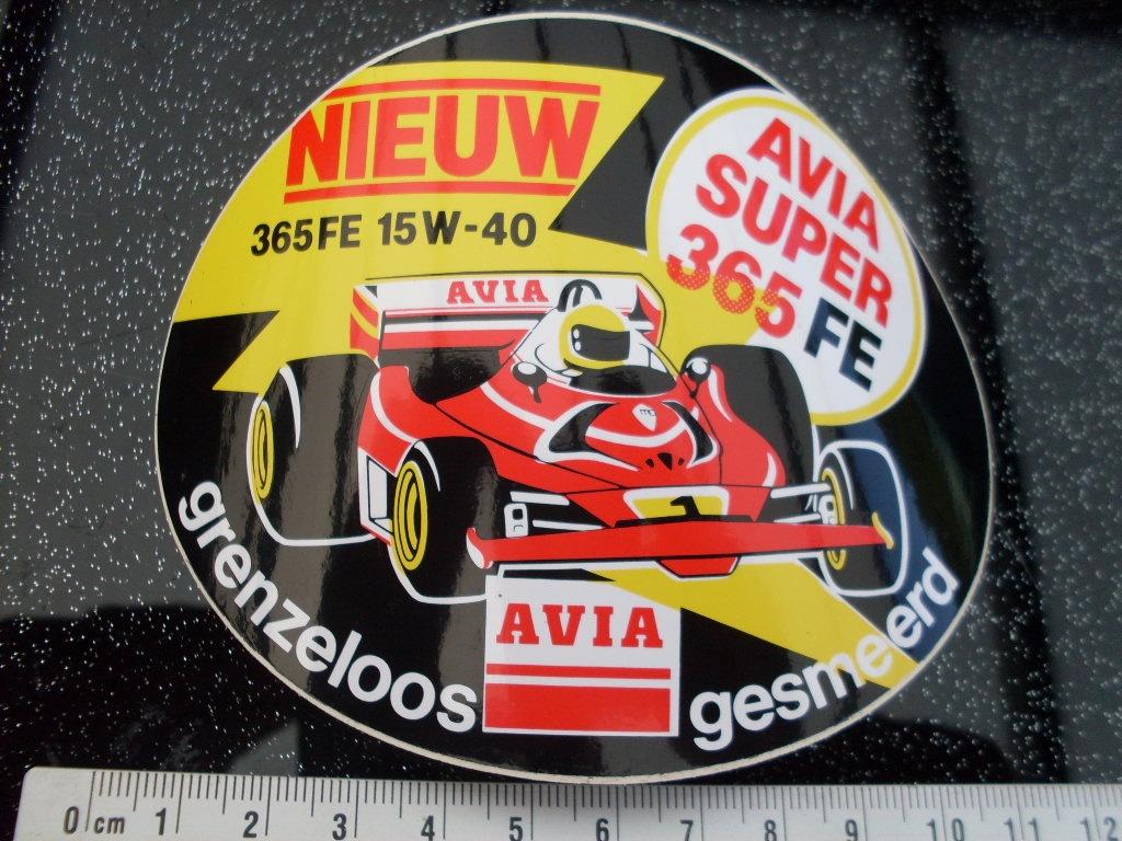 sticker avia 365fe 15w-40 oil olie formule1 f1 formula one 1, Verzenden, Zo goed als nieuw, Merk