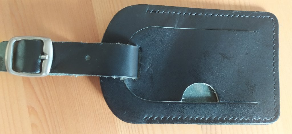Leren kofferlabel/bagagelabel, Ophalen of Verzenden, Zo goed als nieuw, Minder dan 35 cm, Minder dan 50 cm