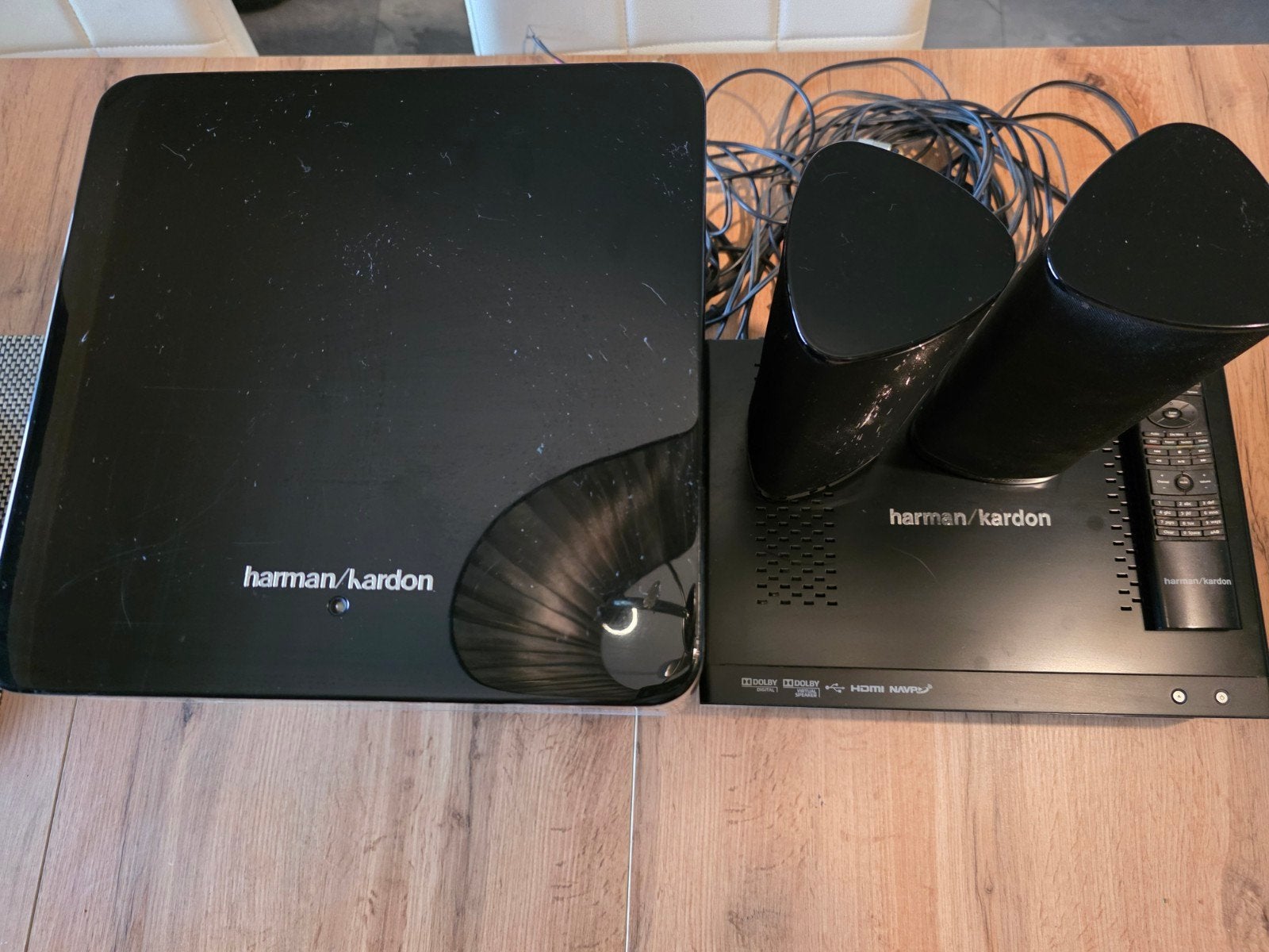 Harman/Kardon HS 2XO Home Cinema Set met Subwoofer, Gebruikt, 2.1-systeem, 70 watt of meer, Dvd-speler