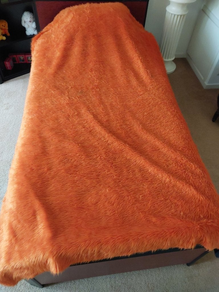Oranje Plaid Deken bedsprei vintage jaren 70, Verzenden, Zo goed als nieuw