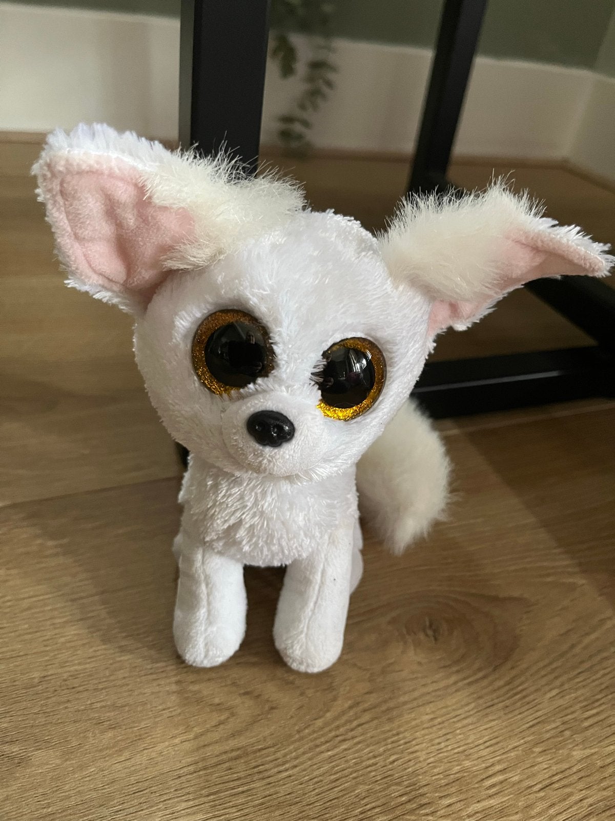 Ty Beanie Boo Fennek Vos Knuffel Wit Grote Ogen, Ophalen of Verzenden, Zo goed als nieuw, Klein (minder dan 20 cm), Wit