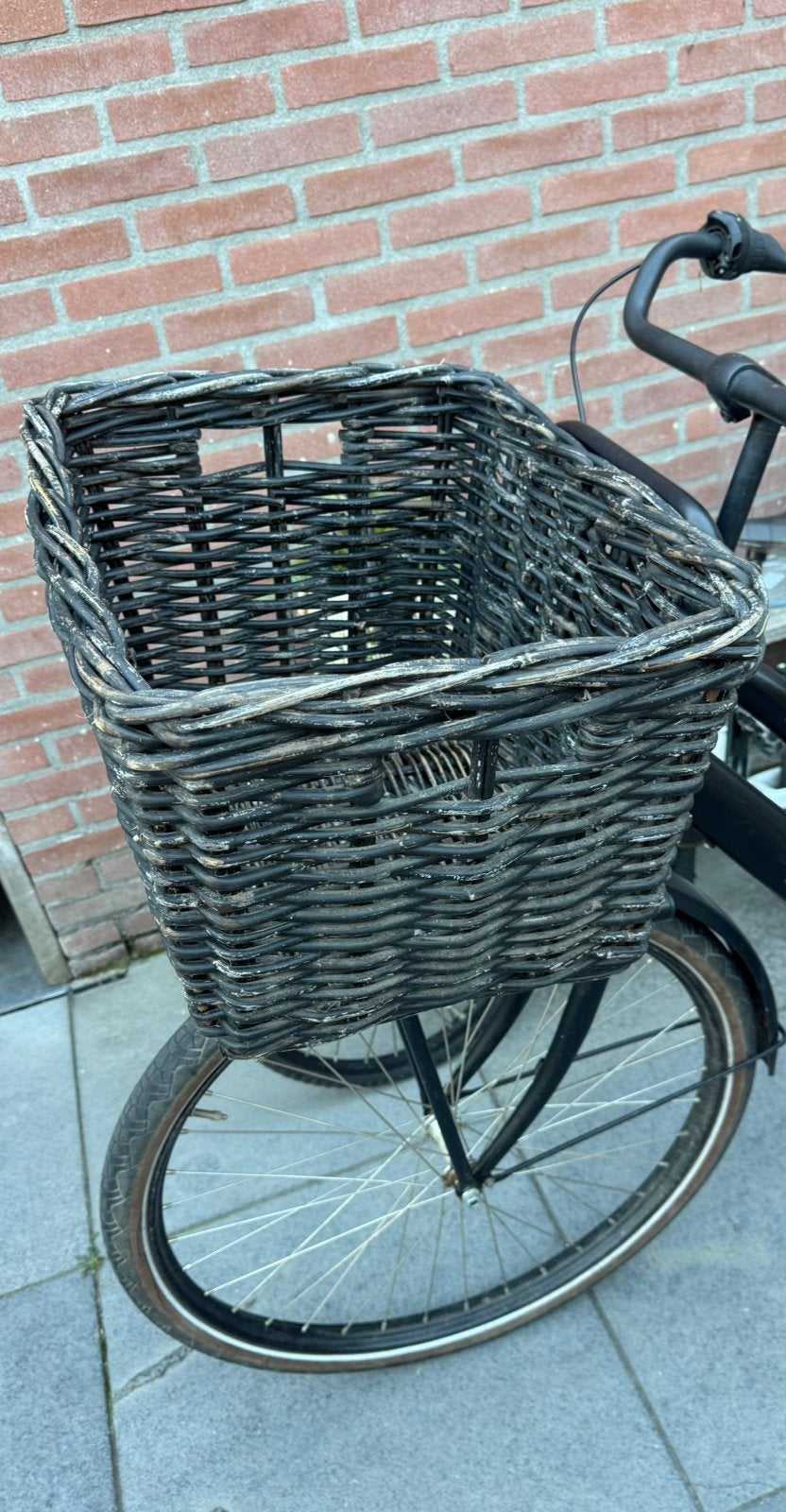Rieten fietsmand, Fietsen en Brommers, Ophalen of Verzenden, Gebruikt, Fietsmand, Stuurbevestiging
